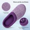 imageHomeTop Womens Knit Memory Foam Slippers Warm Soft House Shoes with Antislip SolePurple