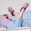 imageHomeTop Womens Knit Memory Foam Slippers Warm Soft House Shoes with Antislip SolePurple