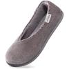 imageHomeTop Womens Cozy Corduroy Memory Foam Loafer Slippers Closed Back House Shoes Indoor Outdoor with Coral Velvet LiningGrey