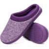 imageHomeTop Womens Knit Memory Foam Slippers Warm Soft House Shoes with Antislip SolePurple