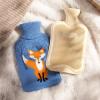 imageHomeTop Premium Classic Rubber Hot Water Bottle with Cute Knit Cover 2 Liter BlueWhiteBlueWhite