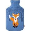 imageHomeTop Premium Classic Rubber Hot Water Bottle with Cute Knit Cover 2 Liter BlueWhiteBlueWhite
