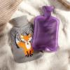 imageHomeTop Premium Classic Rubber Hot Water Bottle with Cute Knit Cover 2 Liter BlueWhitePurple