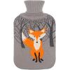 imageHomeTop Premium Classic Rubber Hot Water Bottle with Cute Knit Cover 2 Liter BlueWhitePurple
