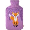 imageHomeTop Premium Classic Rubber Hot Water Bottle with Cute Knit Cover 2 Liter BlueWhitePurpleWhite