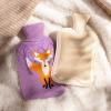 imageHomeTop Premium Classic Rubber Hot Water Bottle with Cute Knit Cover 2 Liter BlueWhitePurpleWhite