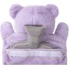 imageHomeTop Premium Classic Rubber Hot or Cold Water Bottle with Cute Stuffed Animal Cover 2 Liter GrayLavender Purple