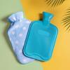 imageHomeTop Premium Classic Rubber Hot or Cold Water Bottle with Soft Fleece Cover 2 Liters Mint GreenBlueBlue