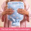 imageHomeTop Premium Classic Rubber Hot or Cold Water Bottle with Soft Fleece Cover 2 Liters Mint GreenBlueBlue
