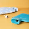 imageHomeTop Premium Classic Rubber Hot or Cold Water Bottle with Soft Fleece Cover 2 Liters Mint GreenBlueBlue