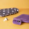 imageHomeTop Premium Classic Rubber Hot or Cold Water Bottle with Soft Fleece Cover 2 Liters Mint GreenCrystal Purple