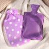 imageHomeTop Premium Classic Rubber Hot or Cold Water Bottle with Soft Fleece Cover 2 Liters Mint GreenElegant Purple