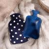 imageHomeTop Premium Classic Rubber Hot or Cold Water Bottle with Soft Fleece Cover 2 Liters Mint GreenNavy Blue