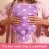 imageHomeTop Premium Classic Rubber Hot or Cold Water Bottle with Soft Fleece Cover 2 Liters Mint GreenPurpleGray