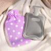 imageHomeTop Premium Classic Rubber Hot or Cold Water Bottle with Soft Fleece Cover 2 Liters Mint GreenPurpleGray