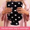 imageHomeTop Premium Classic Rubber Hot or Cold Water Bottle with Soft Fleece Cover 2 Liters Mint GreenSpace Black