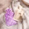 imageHomeTop Premium Classic Rubber Hot or Cold Water Bottle with Soft Fleece Cover 2 Liters Mint Greenlight Purple