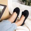 imageHomeTop Womens Comfy Cotton Knit Ballerina Slippers Lightweight Terry Cloth Memory Foam House Shoes with Stretchable Heel DesignBlack