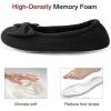 imageHomeTop Womens Comfy Cotton Knit Ballerina Slippers Lightweight Terry Cloth Memory Foam House Shoes with Stretchable Heel DesignBlack