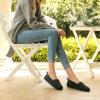 imageHomeTop Womens Comfy Loafer Slippers Lightweight Memory Foam Nonslip Indoor House ShoesBlack