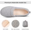 imageHomeTop Womens Comfy Loafer Slippers Lightweight Memory Foam Nonslip Indoor House ShoesLight Gray