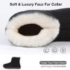 imageHomeTop Womens Knit Bootie Slippers Fuzzy Warm Memory Foam Indoor House ShoesDark Black