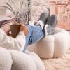 imageHomeTop Womens Knit Bootie Slippers Fuzzy Warm Memory Foam Indoor House ShoesLight Gray