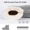 imageHomeTop Womens Knit Bootie Slippers Fuzzy Warm Memory Foam Indoor House ShoesLight Gray