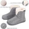 imageHomeTop Womens Knit Bootie Slippers Fuzzy Warm Memory Foam Indoor House ShoesLight Gray