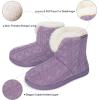 imageHomeTop Womens Knit Bootie Slippers Fuzzy Warm Memory Foam Indoor House ShoesPale Purple