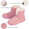 imageHomeTop Womens Knit Bootie Slippers Fuzzy Warm Memory Foam Indoor House ShoesTender Pink