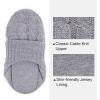 imageHomeTop Womens Mens Comfy Cable Knit Slipper Socks Unisex AntiSkid House Socks with Durable Silicone Gripper 78 Women 56 Men Gray