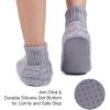 imageHomeTop Womens Mens Comfy Cable Knit Slipper Socks Unisex AntiSkid House Socks with Durable Silicone Gripper 78 Women 56 Men Gray