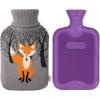 imageHomeTop Premium Classic Rubber Hot Water Bottle with Cute Knit Cover 2 Liter BlueWhitePurple