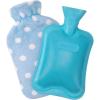 imageHomeTop Premium Classic Rubber Hot or Cold Water Bottle with Soft Fleece Cover 2 Liters Mint GreenBlueBlue