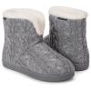 imageHomeTop Womens Knit Bootie Slippers Fuzzy Warm Memory Foam Indoor House ShoesLight Gray