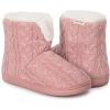 imageHomeTop Womens Knit Bootie Slippers Fuzzy Warm Memory Foam Indoor House ShoesTender Pink
