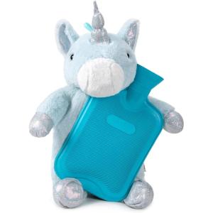 imageHomeTop Premium Classic Rubber Hot Water Bottle with Cute Unicorn Cover 2L MulticolorBlue