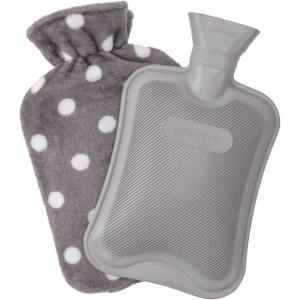 imageHomeTop Premium Classic Rubber Hot or Cold Water Bottle with Soft Fleece Cover 2 Liters Mint GreenGray