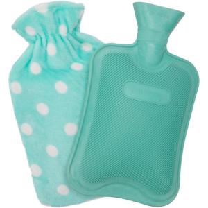 imageHomeTop Premium Classic Rubber Hot or Cold Water Bottle with Soft Fleece Cover 2 Liters Mint GreenMint Green