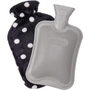 imageHomeTop Premium Classic Rubber Hot or Cold Water Bottle with Soft Fleece Cover 2 Liters Mint GreenSpace Black