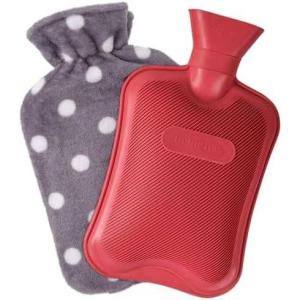 imageHomeTop Premium Classic Rubber Hot or Cold Water Bottle with Soft Fleece Cover 2 Liters Mint GreenStrawberry Red