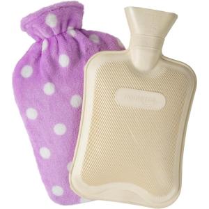 imageHomeTop Premium Classic Rubber Hot or Cold Water Bottle with Soft Fleece Cover 2 Liters Mint Greenlight Purple