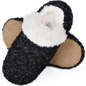 imageHomeTop Womens Chenille Slipper Socks Nonslip Comfy Soft Warm Fluffy Nonslip House Slipper Socks with Faux Sherpa Lining