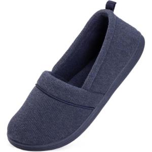 imageHomeTop Womens Comfy Loafer Slippers Lightweight Memory Foam Nonslip Indoor House ShoesNavy Blue