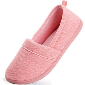 imageHomeTop Womens Comfy Loafer Slippers Lightweight Memory Foam Nonslip Indoor House ShoesPink