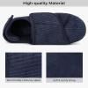 imageHomeTop Womens Corduroy Slippers Comfy Adjustable Hook and Loop Memory Foam Indoor Closedback House Shoes for Diabetic Swollen FeetDark Galaxy Blue