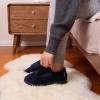 imageHomeTop Womens Corduroy Slippers Comfy Adjustable Hook and Loop Memory Foam Indoor Closedback House Shoes for Diabetic Swollen FeetDark Galaxy Blue