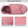 imageHomeTop Womens Corduroy Slippers Comfy Adjustable Hook and Loop Memory Foam Indoor Closedback House Shoes for Diabetic Swollen FeetLight Salmon Pink
