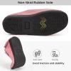 imageHomeTop Womens Corduroy Slippers Comfy Adjustable Hook and Loop Memory Foam Indoor Closedback House Shoes for Diabetic Swollen FeetLight Salmon Pink